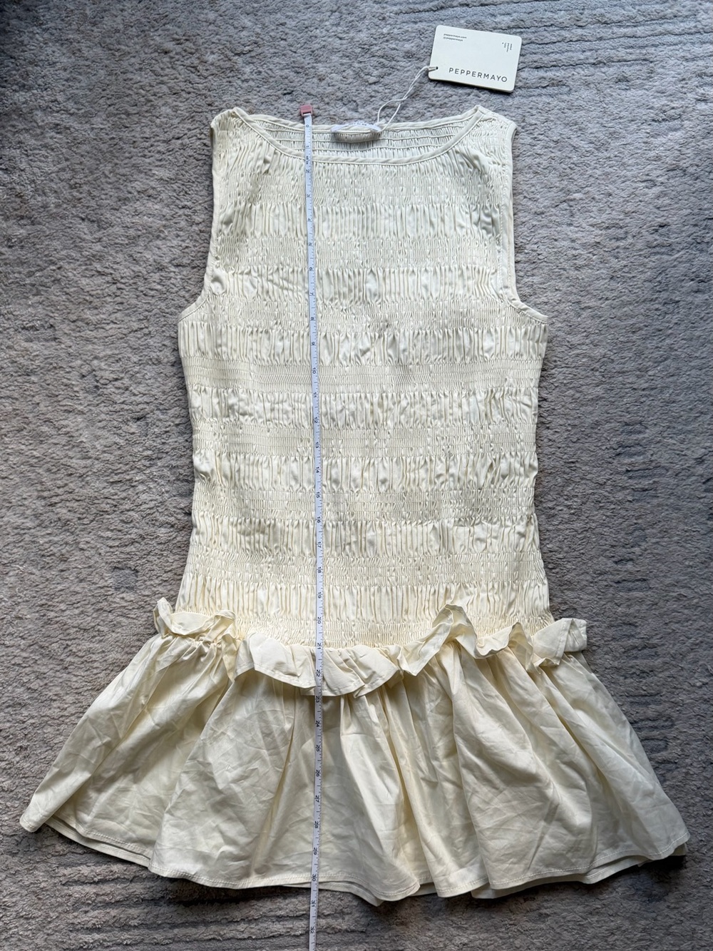 Peppermayo Garden Kisses Shirred Mini Dress - Ivory (NWT) - Picture 7 of 10